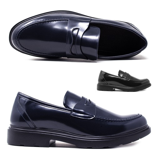 Scarpe da Uomo Classiche in eco Pelle Mocassino Blu e Nero Mocassini  Eleganti | eBay