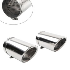 Pair Chrome Exhaust Muffler Outlet Tip For Audi A4 Q5 2.0T 09-13 Stainless Steel