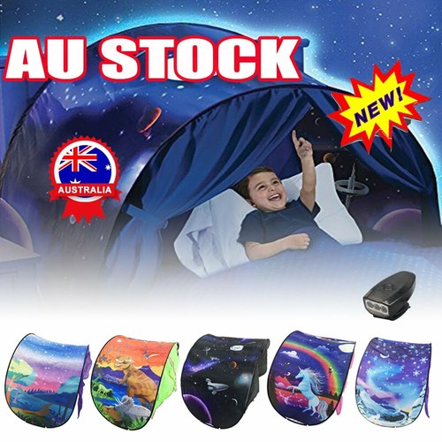 Fancy Dream Tents Kid Unicorn Space Foldable Tent Indoor Bed House +Tents Light% - Picture 2 of 21