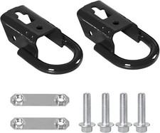 Pair 2 Black Tow Hooks W Hardware For Ford F-150 2009-2021 Cab Pickup Front