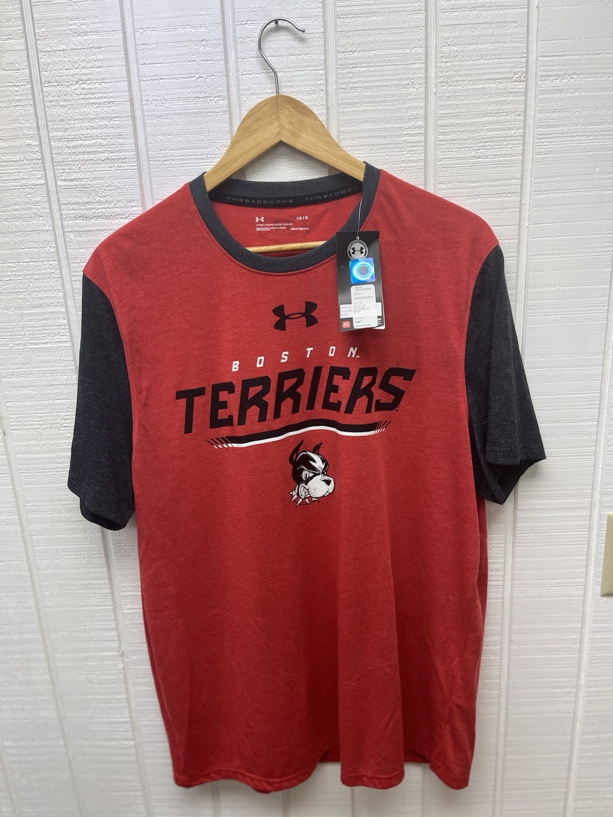 Under Armour Boston Terriers New NWT Men’s Large Red Black Tee College NCAA