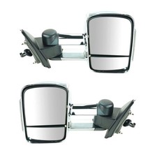 Tow Mirror Power Heated Front 2 Piece Smoked for GMC 2014-2018