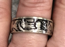 Lucky Liberty 1944 Silver Walking Liberty Half Dollar Coin Ring Size 10