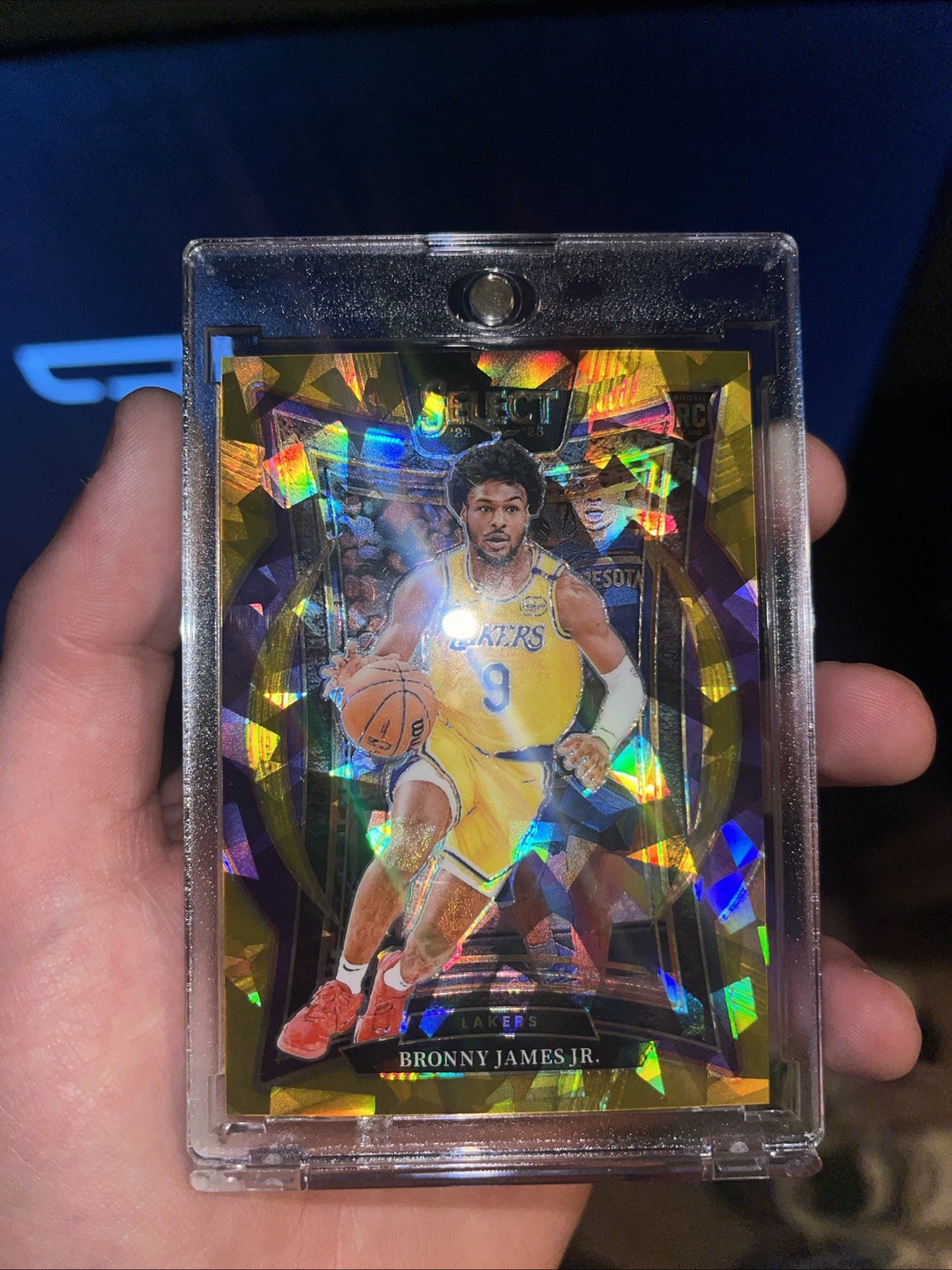 2024-25 Panini Select - Concourse Bronny James #90 Gold Cracked Ice Prizm /10 RC