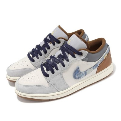 Nike Air Jordan 1 Low SE AJ1 Repaired Denim Swoosh Men Casual Shoes FZ5042-041