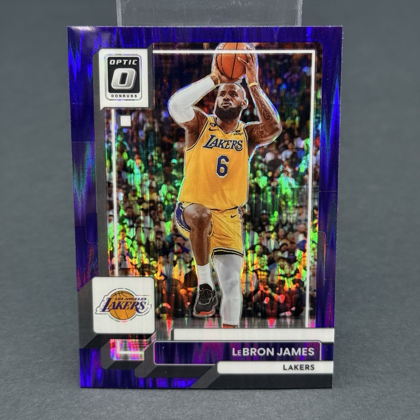 2022-23 Panini Donruss Optic Basketball LeBron James #116 Purple Shock Prizm