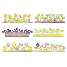 1 Stanzschablone Blüten Bodüren Card Edges Decorative Strip Sizzlits Sizzix