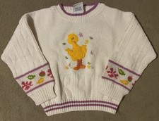 Vintage Sesame Street Big Bird Sweater Kids 80s 90s 3t Baby Girl