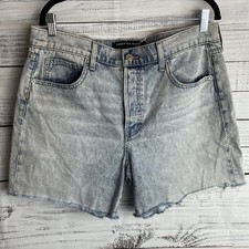 Veronica Beard Shiloh Mid Length Sz 31/12 Jean Shorts Light Wash Frayed Hem