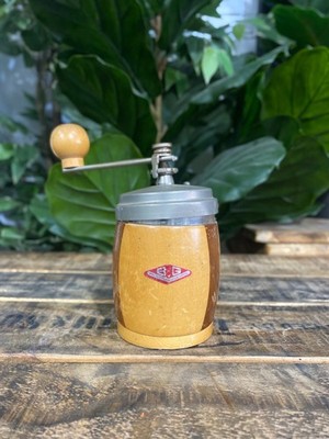 #60 1920 S B & G FASSFÖRMIGE HOLZ HANDKAFFEEMÜHLE VINTAGE ESPRESSO CAFE