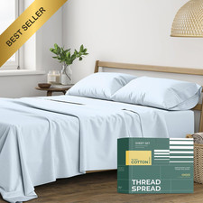 THREAD SPREAD Organic Cotton Percale Sheets Q...
