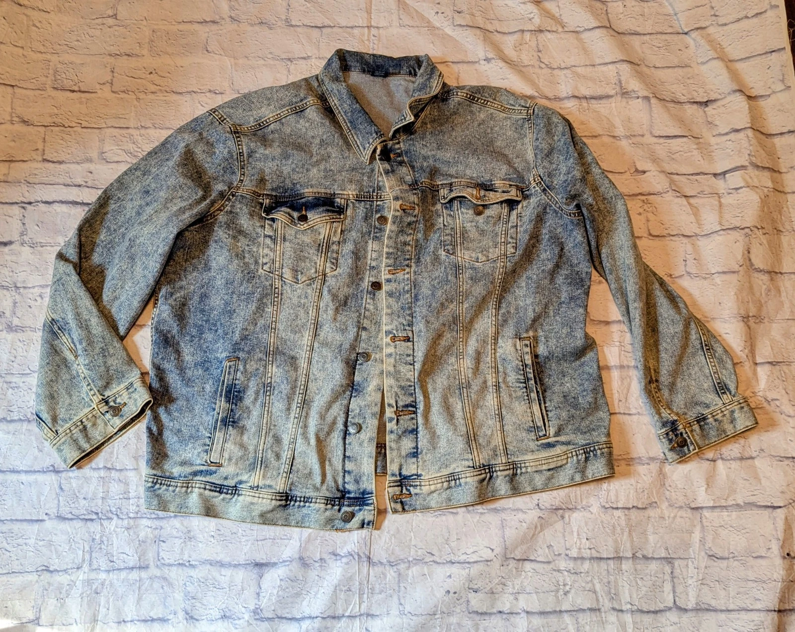 George Men's Jean Jacket Light Wash Blue Jean 3X 54-56
