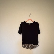 LOFT Black Floral Loft Shirt Dress Size M