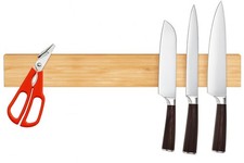 Bamboo Magnetic Knife Holder Wall Mounted Strip Kitchen Wooden Block Rack Holder