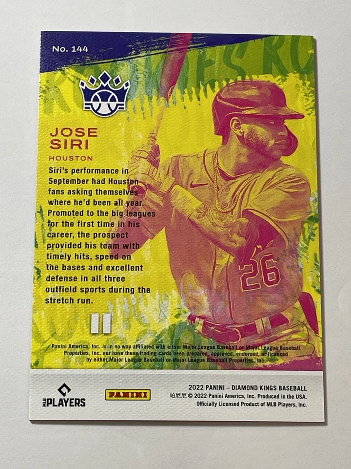 2022 Diamond Kings Baseball Framed Red #144 - Jose Siri RC - Houston Astros - Image 2 of 2