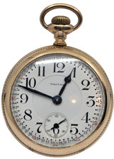 1915 Waltham Crescent St 1908 21j 16s Gold Filled Railroad Pocket Watch
