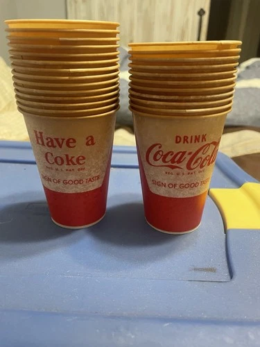 VTG (100) Coca-Cola Wax Paper Cups 50-60’s Good Shape Never Used RARE !
