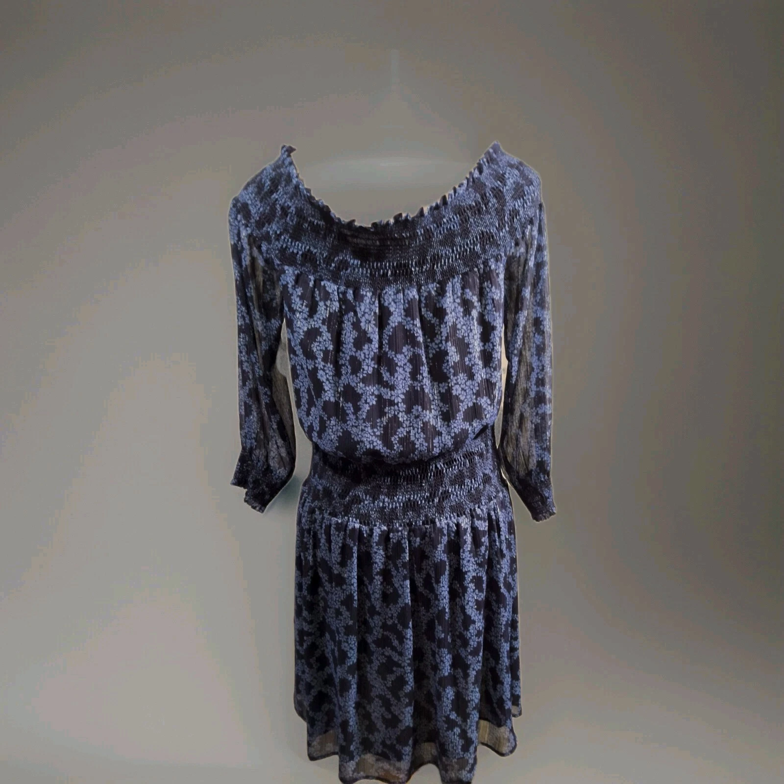 Abito Michael Kors Arbor scollato spalle scoperte mirtillo. Taglia P S