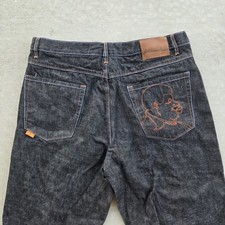 VTG FUBU Platinum Fat Albert Embroidered Black Baggy Y2K Skate Jeans Mens 40x34