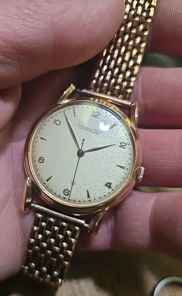 IWC Oro Rosa 18k 37mm Cal. 89 Bombe Lugs Caja Original/Pulsera A Juego Foto 3 de 4