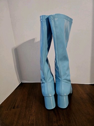 Baby Blue Go Go Dancer 60s 70s Hippie Knee High Woman's Costume/Cosplay Boots 8 - Picture 4 of 12