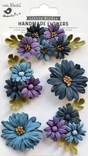 Little Birdie Fairy Garden Paper Flowers 5/Pkg-Purple Passion - 3 Pack