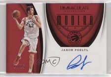 2017-18 Panini Immaculate Modern Marks Red 17/25 Jakob Poeltl #MK-JPT Auto rf2