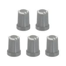 Potentiometer Control Knob ABS Guitar Knob 270 Degrees D Type Grey White 5PCS