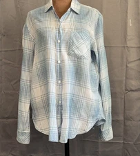 Rails Womens XS Charli Button Up Shirt Linen Blend Long Sleeve Top