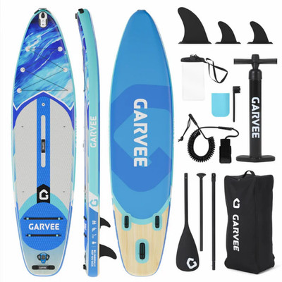 [HOT] 10.6' Inflatable Stand Up Paddle Board - 450 lbs Capacity SUP with 3 Fins