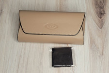 New TOD'S Leather Sunglasses Case/ Clutch with Cleaning Cloth