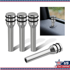 4pcs Silver Aluminum Alloy Door Lock Knobs Inner Pull Pins Vehicles 4pcs Silver Aluminum Alloy Door Lock Knobs Inner Pull Pins Vehicles