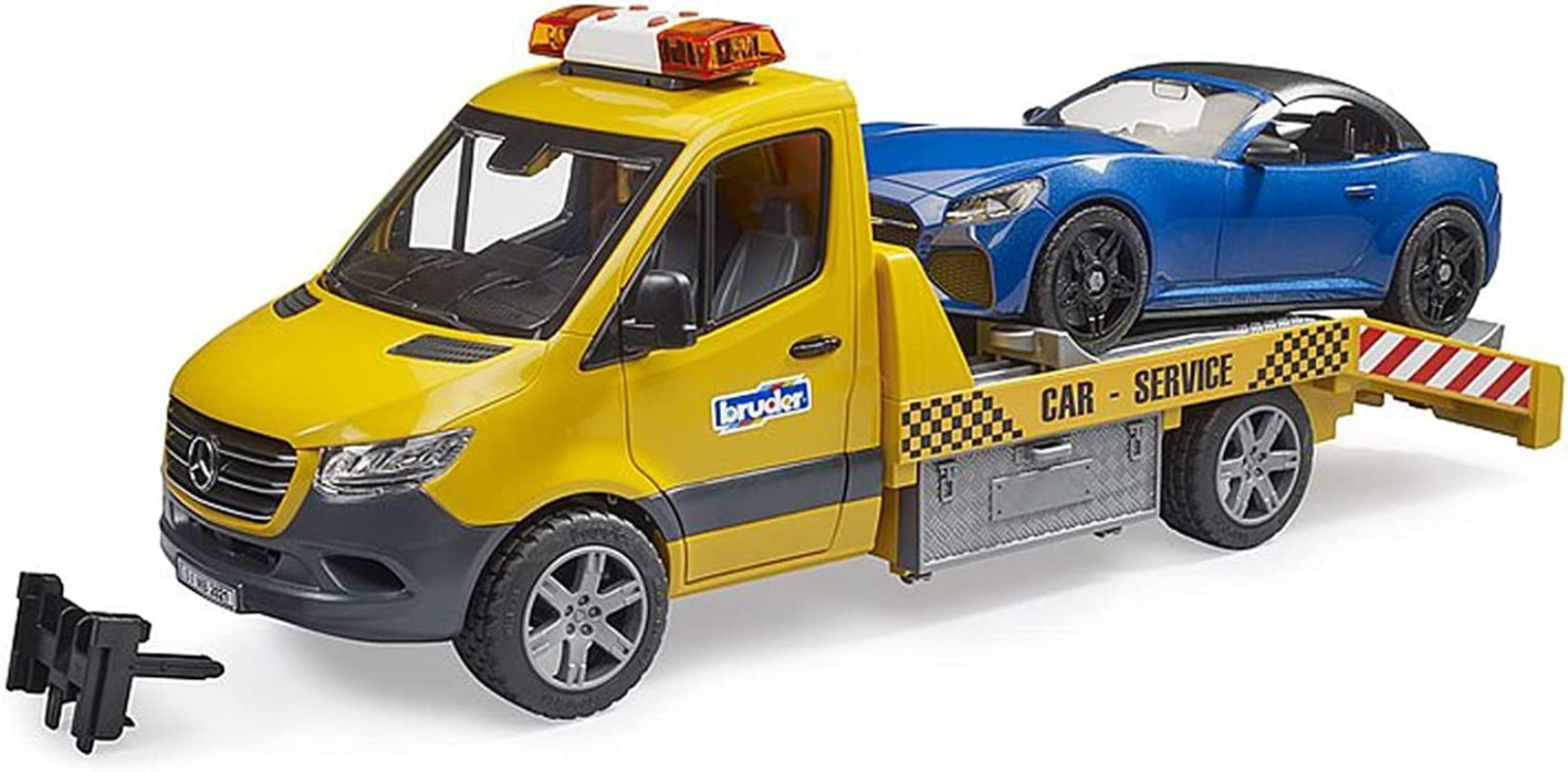 Bruder 02675 - Mercedes-Benz Sprinter Autotransporter Mit Licht- Und Soundmodul, Inkl. Roadster Sportwagen Cabrio Und Abschleppwagen Mit Seilwinde 1:16 - Image 2