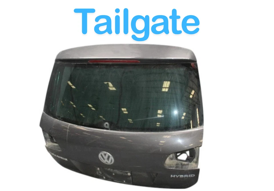 11-14 Volkswagen VW Touareg tapa maletero puerta trasera puerta levadiza carcasa y vidrio negro OEM Foto 3 de 4
