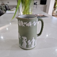 Antique Wedgwood Jasperware Pale Green Milk Jug Large