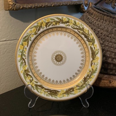 Ancienne Manufacture Royale Limoges Botanique Sisymbrium 8 3/8'' Salad Plate
