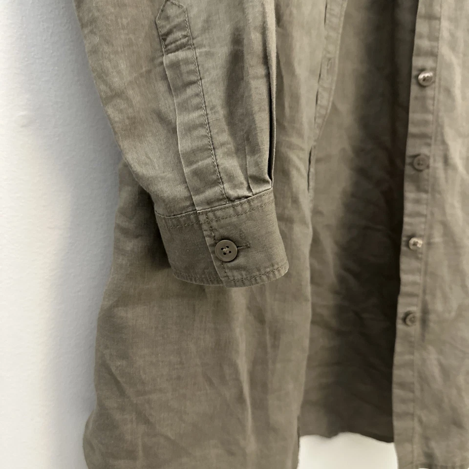 Uniqlo Linen Blend Buttons Up Pocket  Women’s Dress Shirt Size L - Image 2 of 4