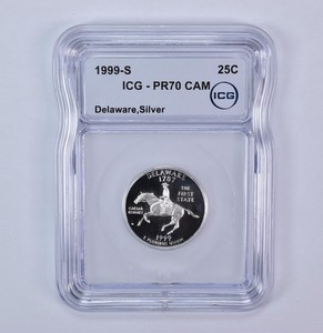 1999-S Washington State Quarter Delaware Silver PR70 CAM ICG *8006