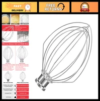 Heavy Duty Stainless Steel Whisk for 5 Qt Stand Mixer, 6 Wire Whip, Dishwasher S