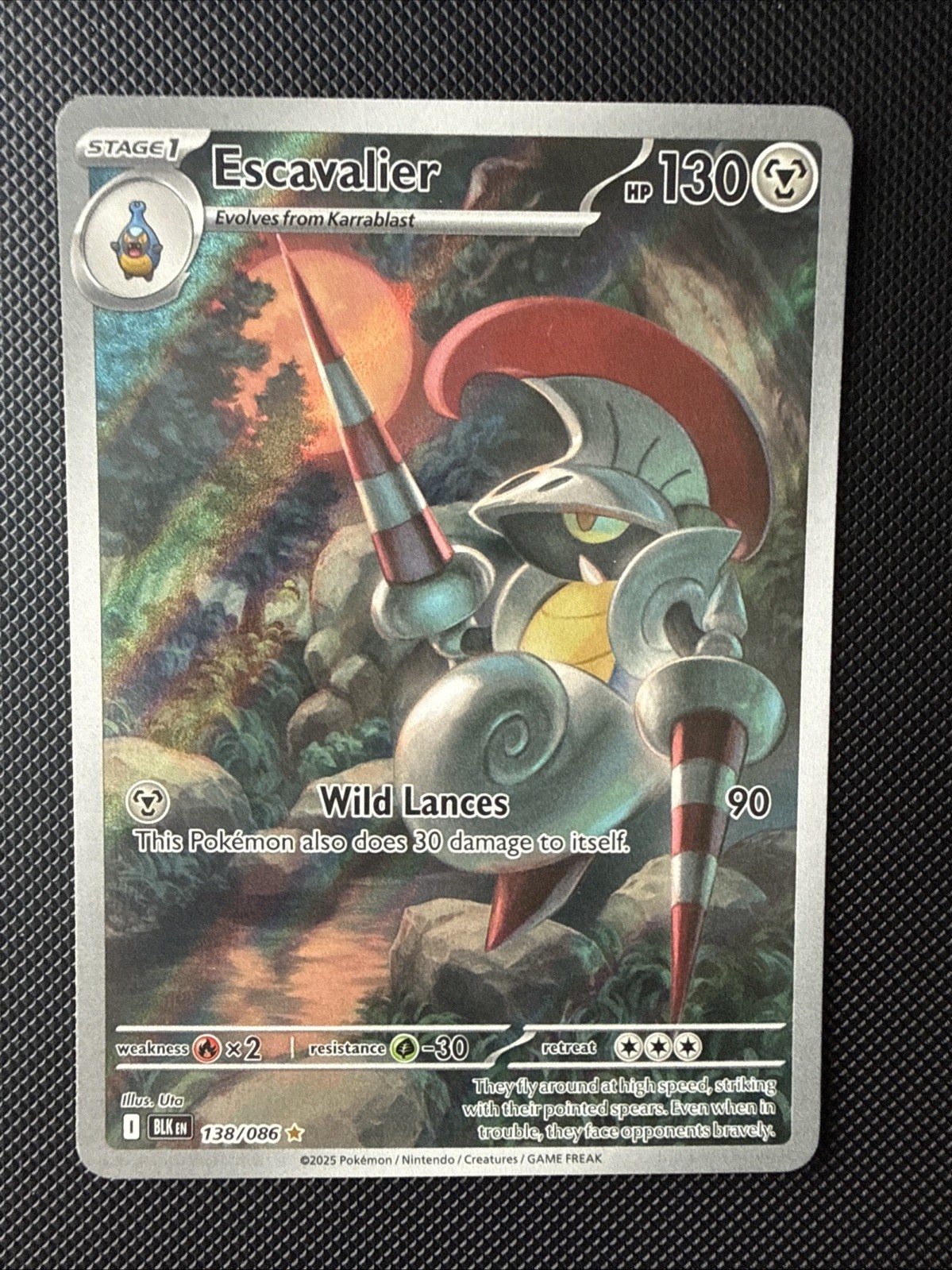 Escavalier Holo Illustration Rare SV: Black Bolt 138/086 NM