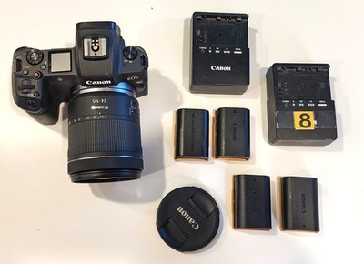 Canon EOS R + RF24-105mm F4-7.1 is STM Lens + CAP + 4 BATTERIES +2 CHARGERS
