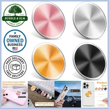 Magnetic Phone Mount Plates Stainless Steel 4 Pack Circular Adhesive Discs