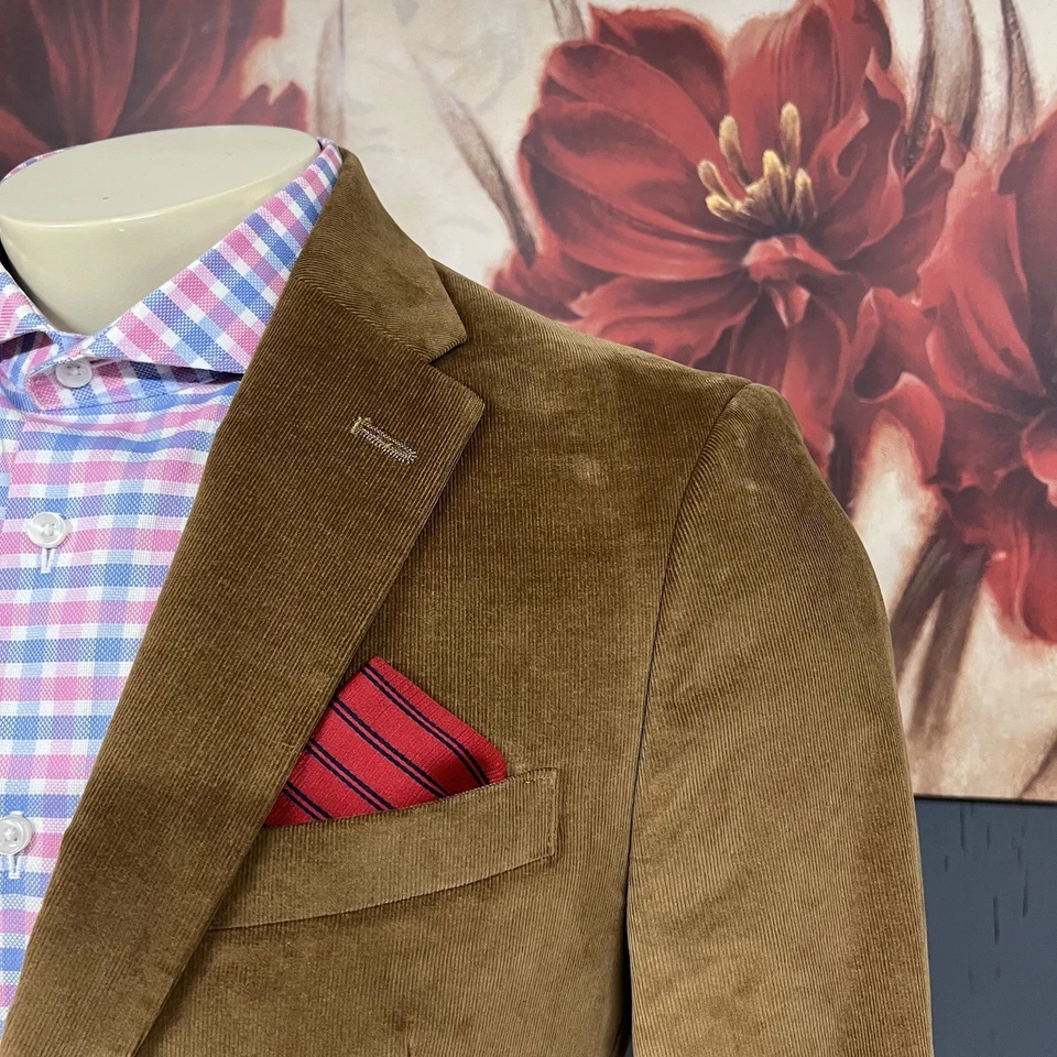 Tommy Hilfiger Blazer Pana Abrigo Deportivo Hombre 36S Corto Algodón Elastizado Marrón Foto 4 de 4