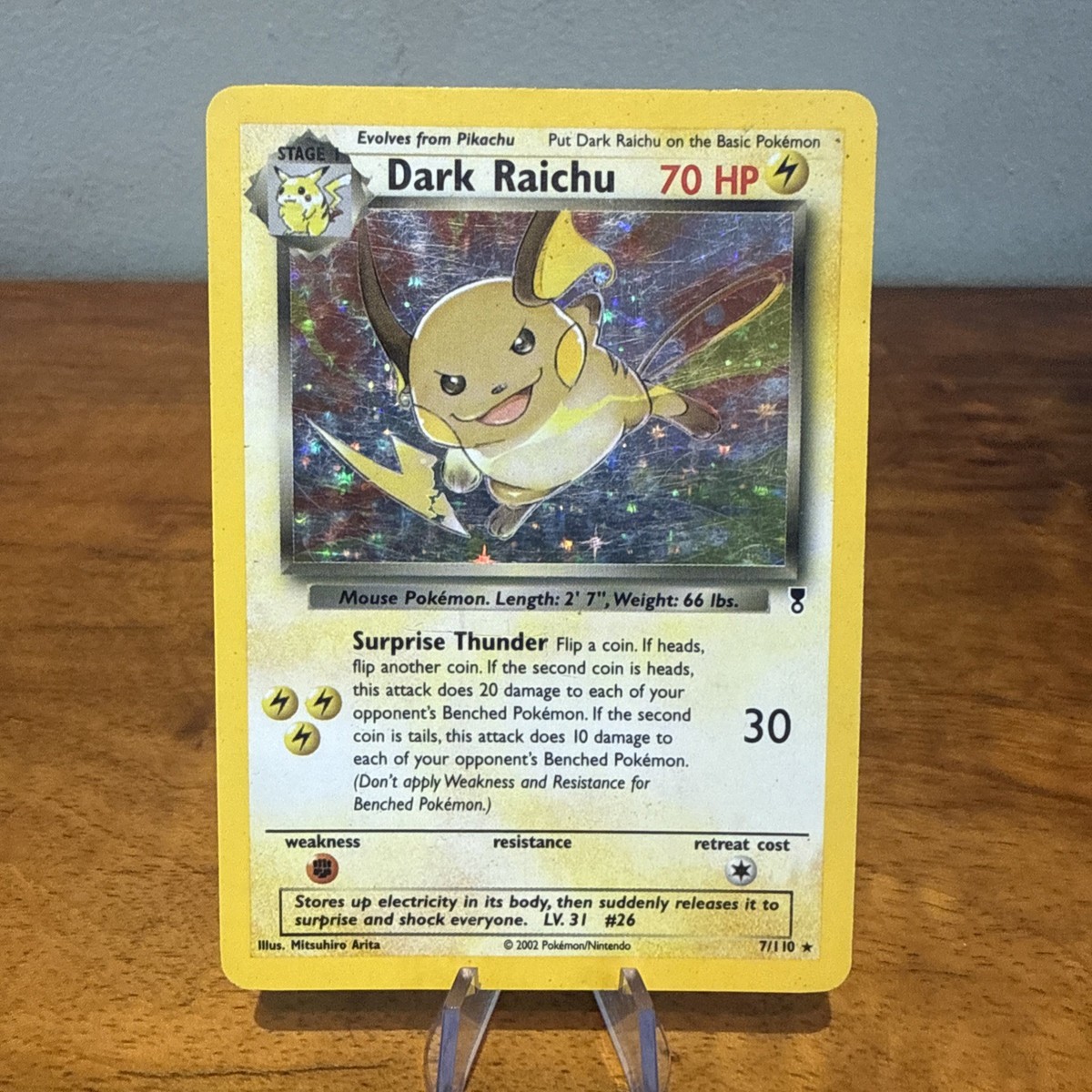 Dark Raichu 7/110 Holo Rare Legendary Collection Pokemon Card MP