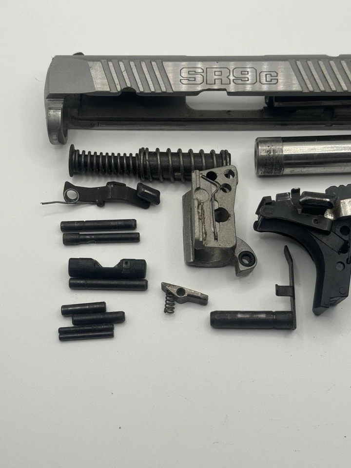 USED OEM RUGER SR9C STAINLESS SLIDE BARREL LOWER PARTS TRIGGER PINS SLIDE STOP - Image 2 of 4