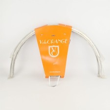 Parafanghi Velo Arancione Martellato 700x45mm Alluminio Argento Copertura Completa Set F+R