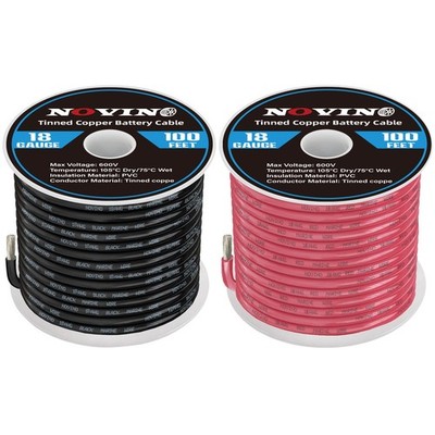 18 Gauge Marine Wire 18 AWG Marine Grade Wire Include 18 Gauge 100FT Red & 10...