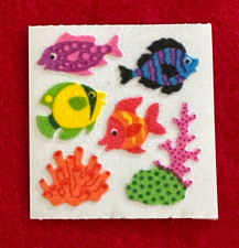 Vtg RARE Sandylion FUZZY Stickers ~UNICORNS~Ladybugs~BIRDS~Zoo Animals~FREE SHIP