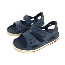 Crocs Bayaband Crocband Sandals Toddler 7 Blue Adjustable Navy Blue Hook Loop