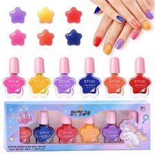 Kids Nail Polish-6 Color Kids Nail Polish Set for Girls Non Toxic Water-Based...